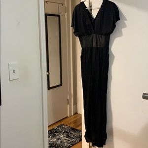 Jumpsuit with leather cummerbund